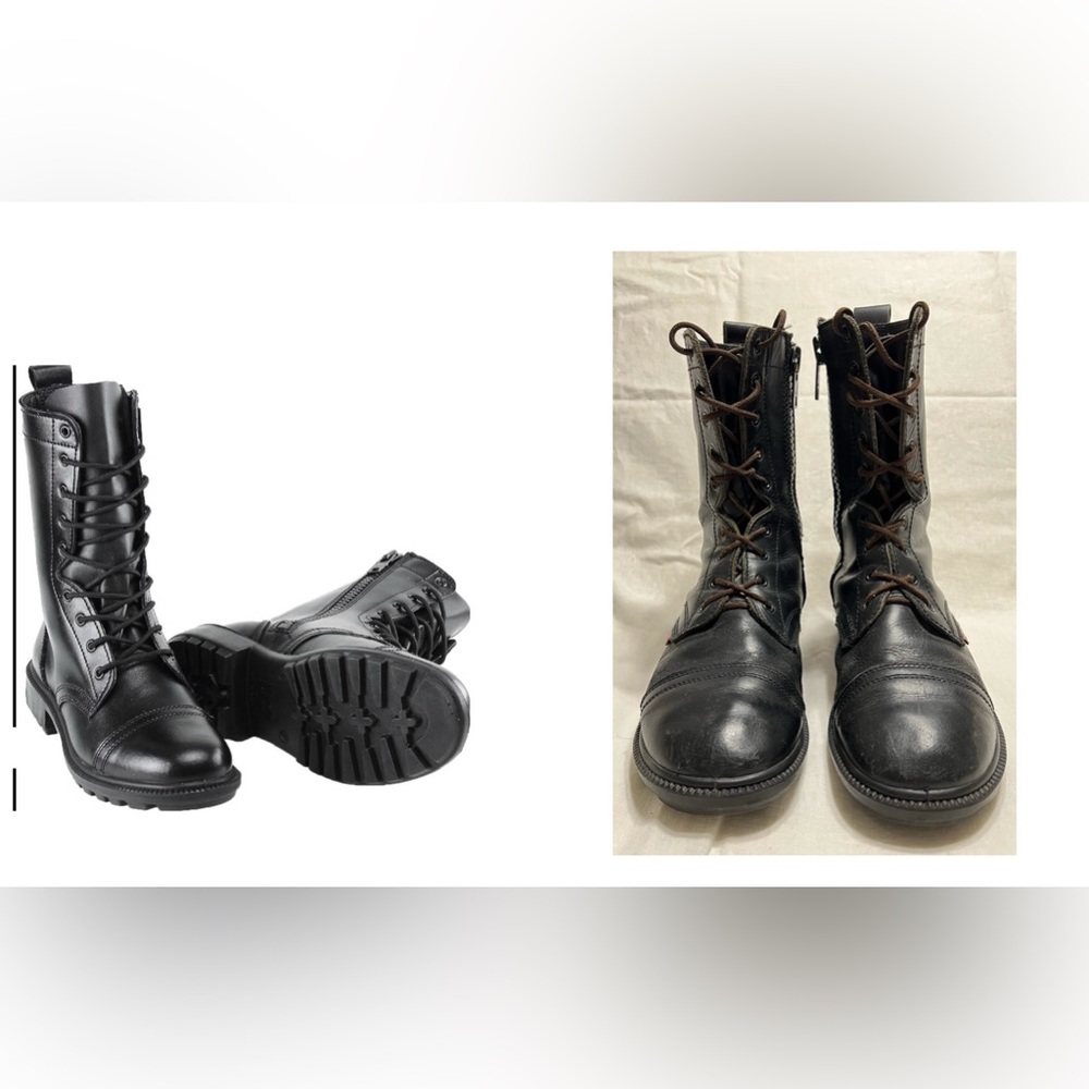 BURGAN Combat Jump Boot Side Zipper Unisex High Lace Up Military Paratrooper